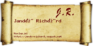 Jandó Richárd névjegykártya